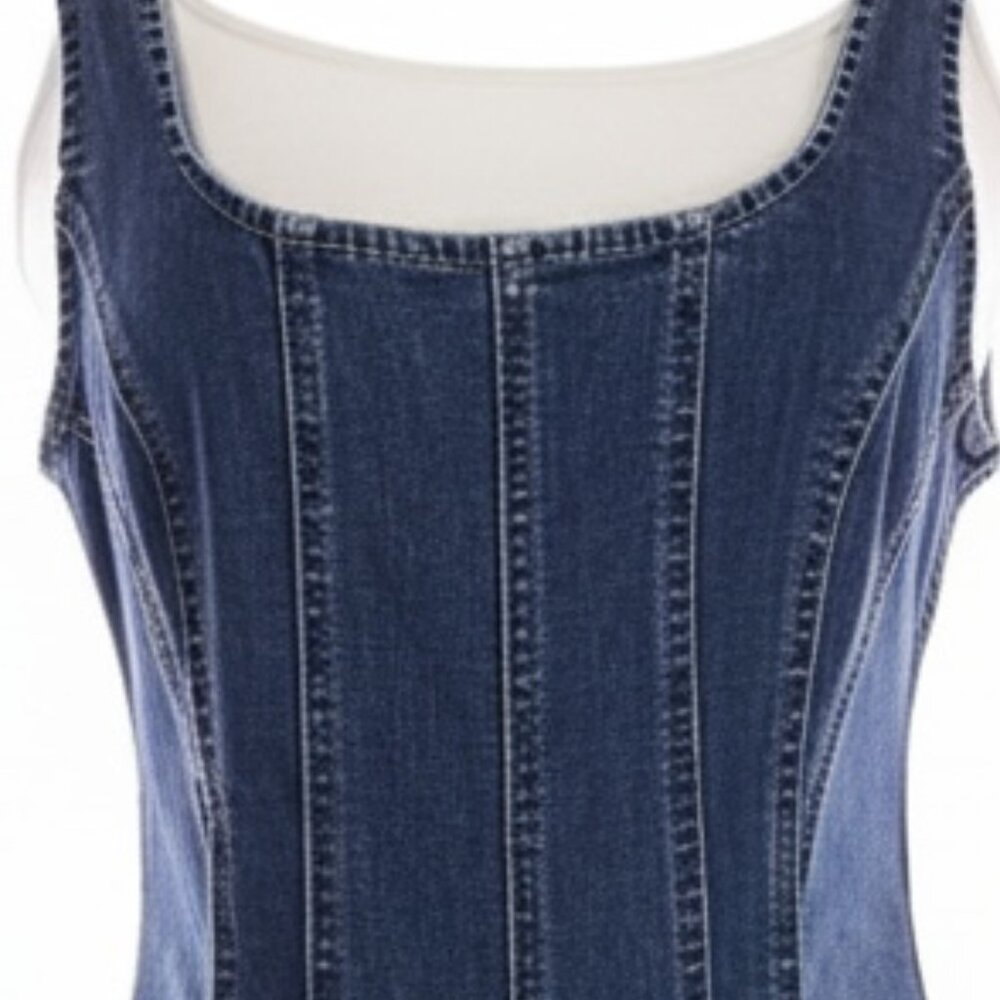 ✨ WE THE FREE Lovers Lane Cropped Denim Jumpsuit Boho Festival Retro Sz Small ✨ - Picture 11 of 15